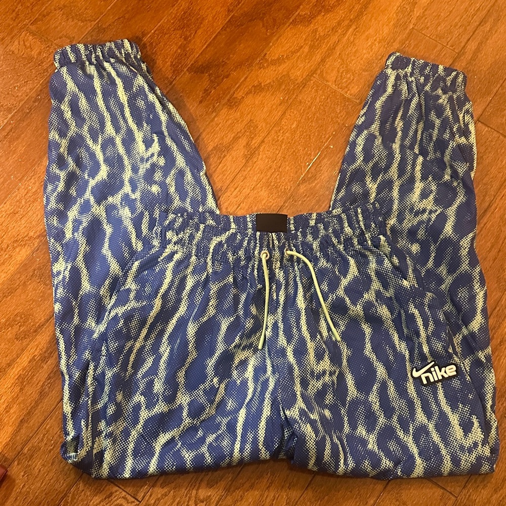 Nike Blue and White Patterned Joggers